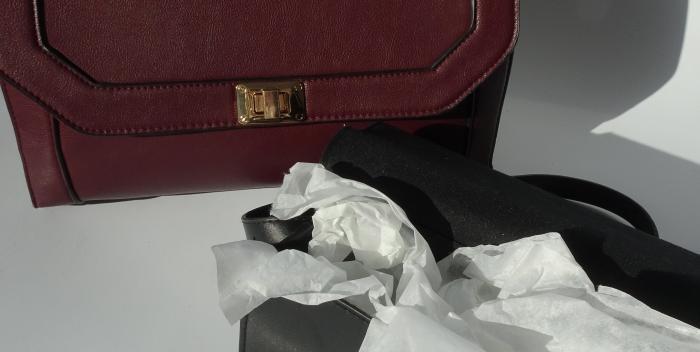 Tissue paper in a handbag