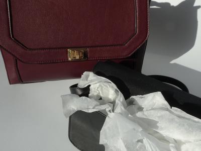 Tissue paper in a handbag